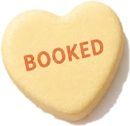 Candy heart reading Booked