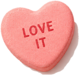 Candy heart reading Love it